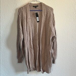 Cyrus Women's Beige Cable Knit Cardigan-Super soft M